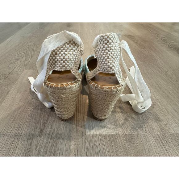 NWB Missoni Milano Aqua and Cream Espadrilles Jute-Wrapped Women's size 40/US9.5 - Picture 2 of 8